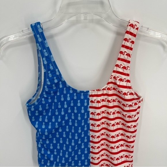 Chubbies Women’s One Piece Swimsuit The Nifty Fifty Blue Red Size XS Tank - Picture 4 of 9